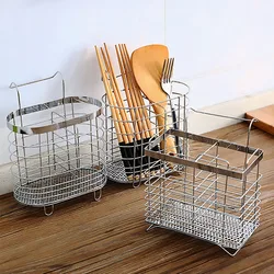Stainless Steel Chopsticks Storage Rack Multipurpose Wall Mounted Cutlery Holder Tableware Draining Rack for Kitchen
