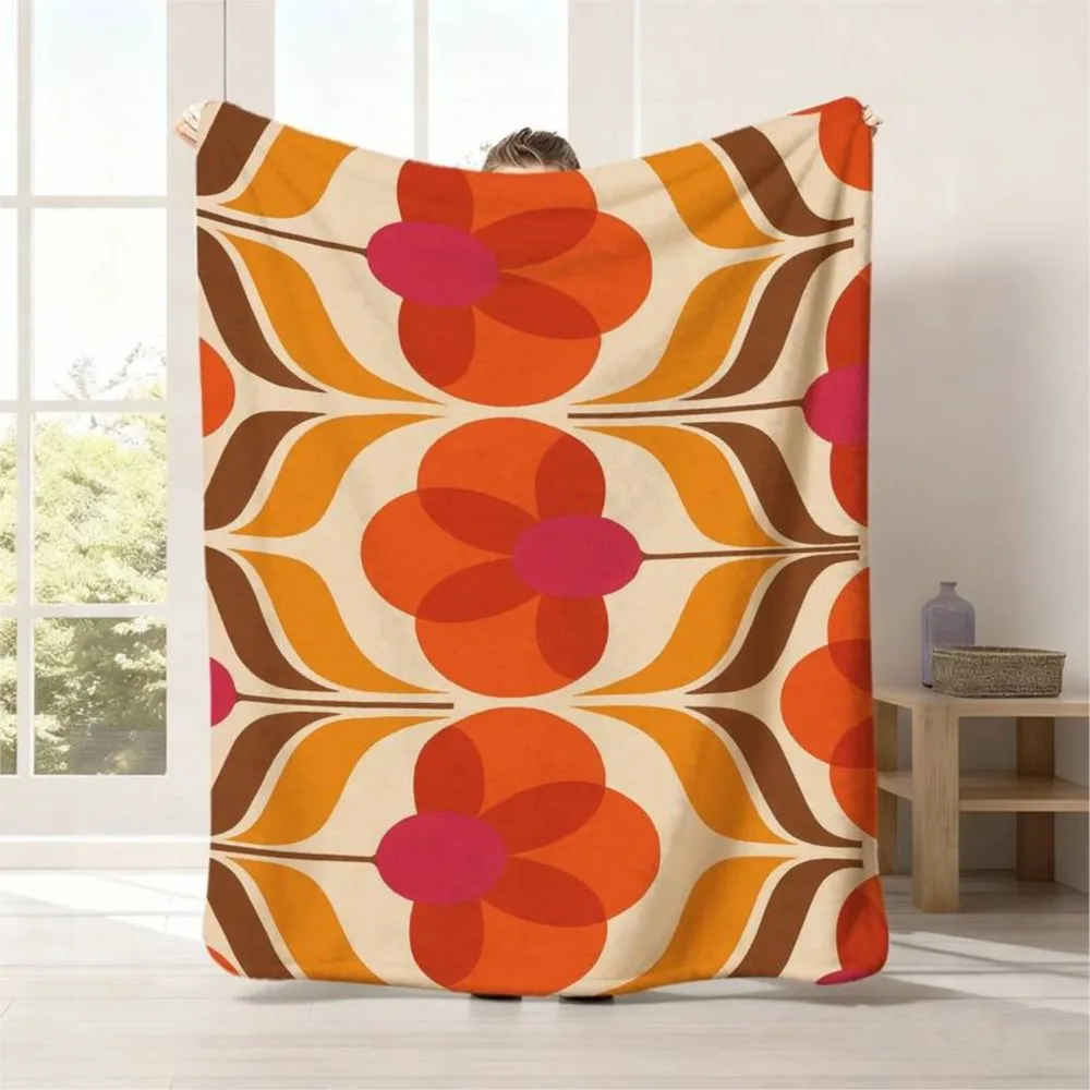Bauhaus Geometric Exhibition Throw Flannel Blanket, Soft Cozy Blanket for Couch Sofa Bed, Mid-Century Modern Art Lover Gift
