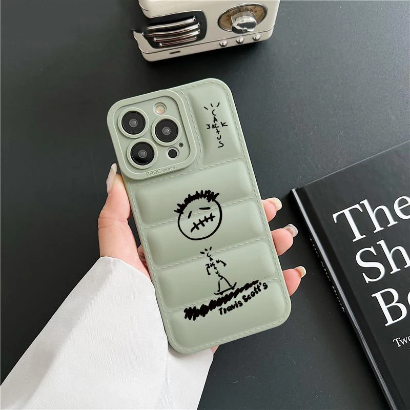 Funda de teléfono Hip hop Travis Cactusjack Skateboard street trend para iphone 11 12 13 14 Pro Max X 15 chaquetas de plumón cubierta de silicona
