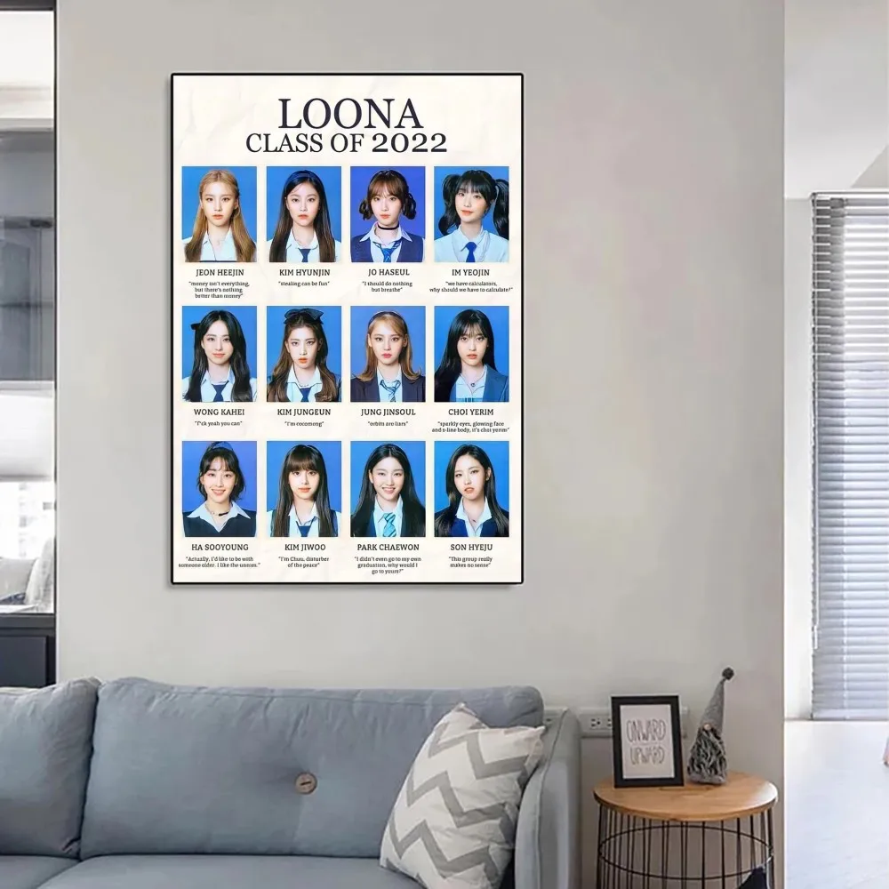 2022 latest Kpop Loona Poster No Framed Kraft Club Bar Paper Vintage Poster Wall Art Painting Bedroom Study Stickers