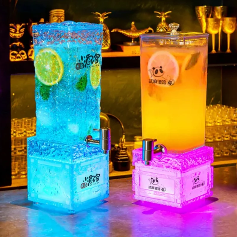 Creative Luminous Wine Cannon Bar Beverage Dispenser Juice and Cola with Faucet Commercial Draft Beer Bucket, Party Drink Server