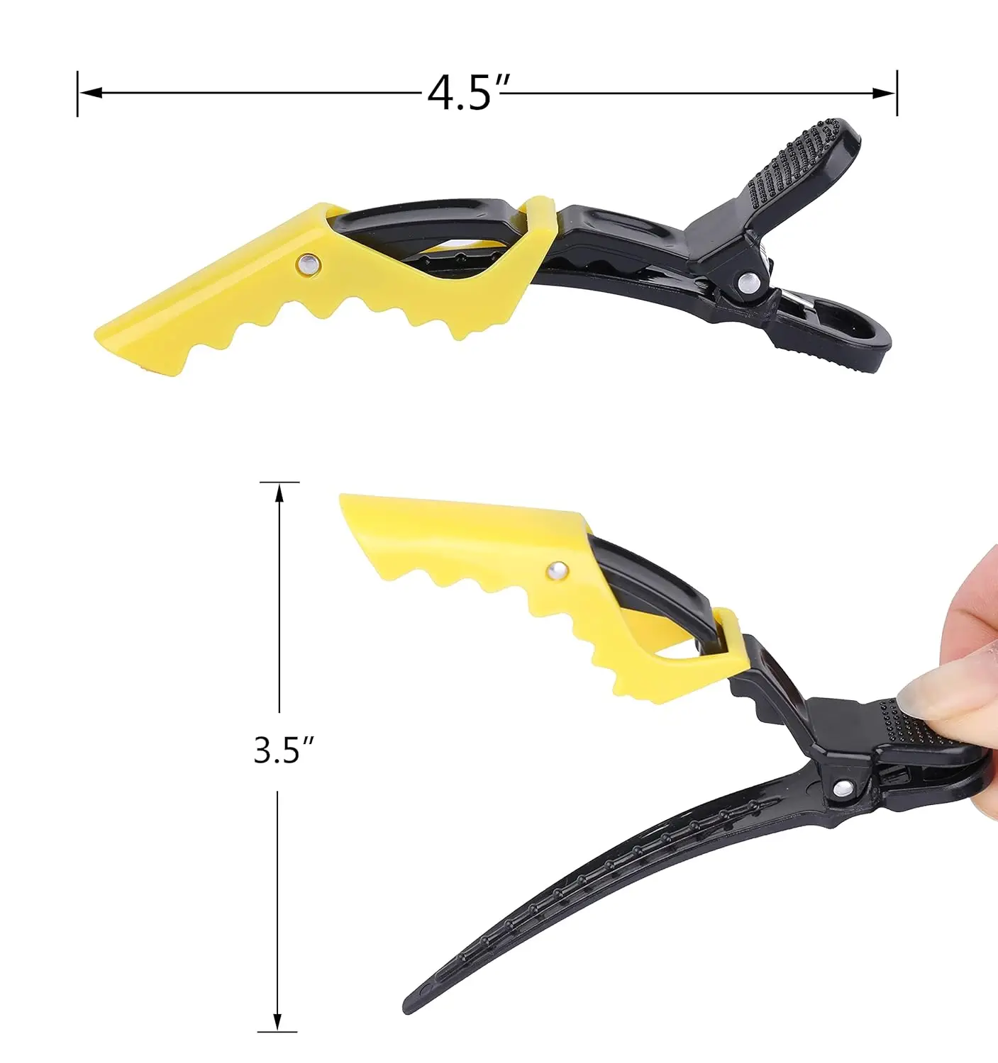 Professional Hair Styling Clips - Wide Teeth Double-Hinged Design for Salon Quality Sectioning - 10 Pack Mix