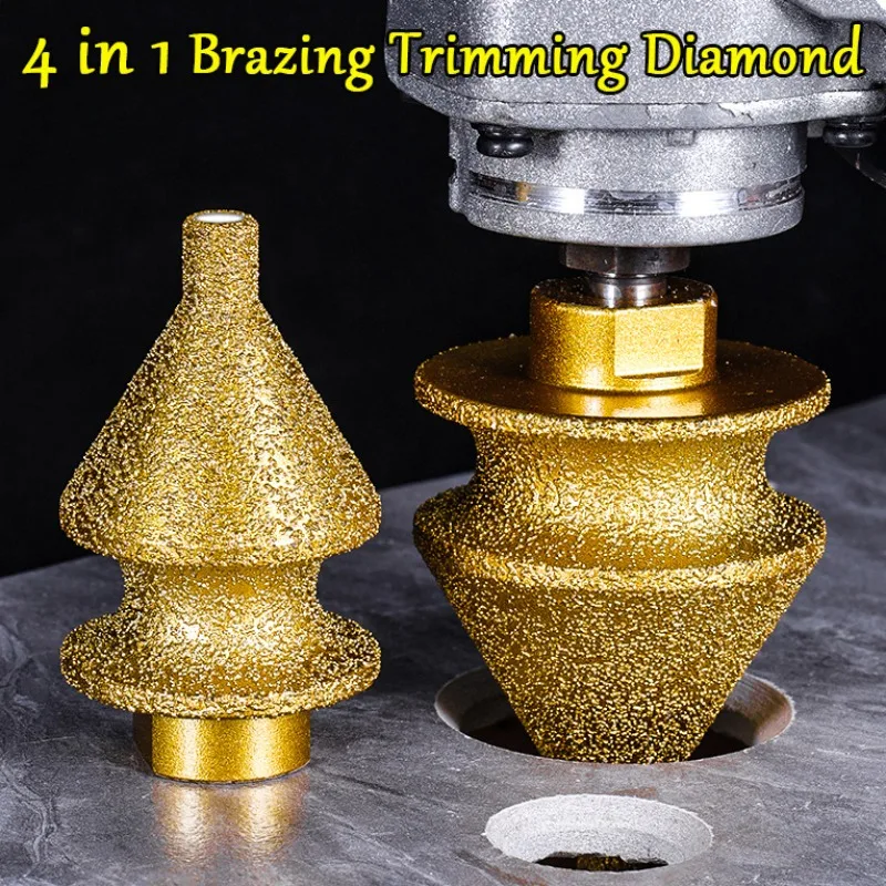4in1 Brazing Edge Trimming Diamond Chamfering Machine Angle Grinder Ceramic Tile Marble Hole Drilling Diamond Chamfering Machine