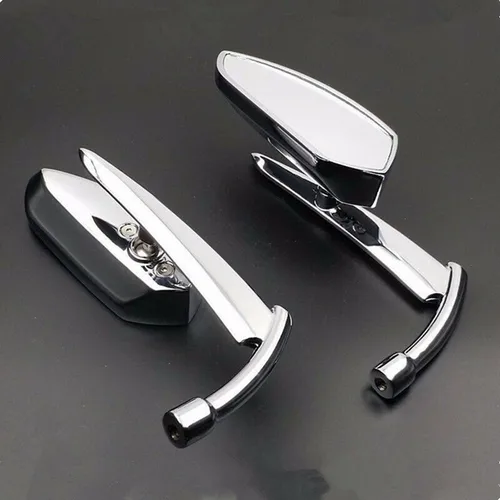 Espejos retrovisores laterales universales para motocicleta, 8mm, 10mm, para Harley, Honda, Kawasaki, Yamaha, Chopper Touring