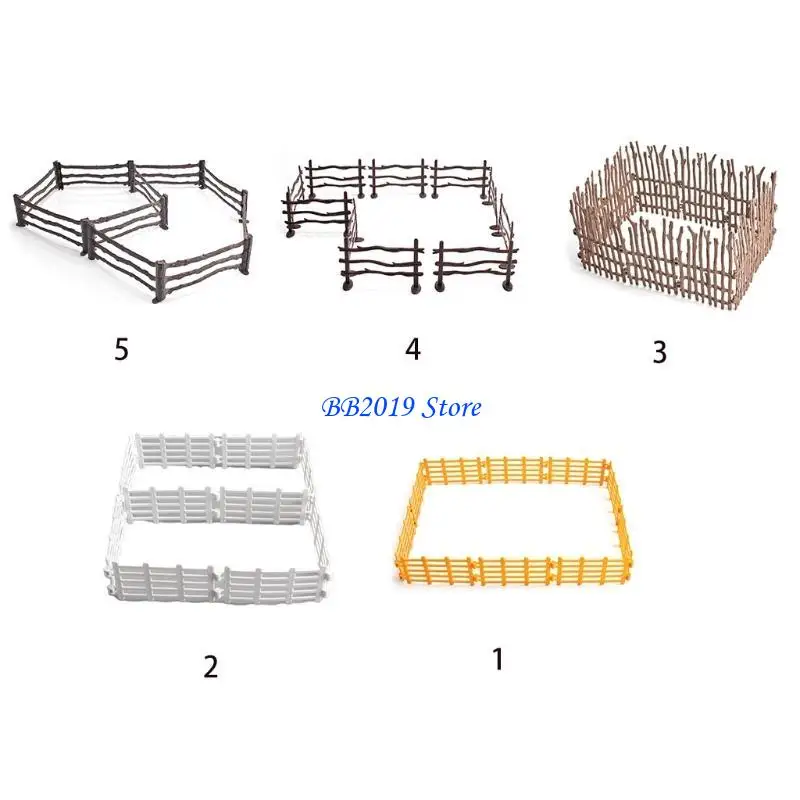Q0KB 1/12 Toy Model Fence Farmhouse Sand Table Decoration Assembly Pretend for Play Toy DIY Kits Dollhouse Children Party