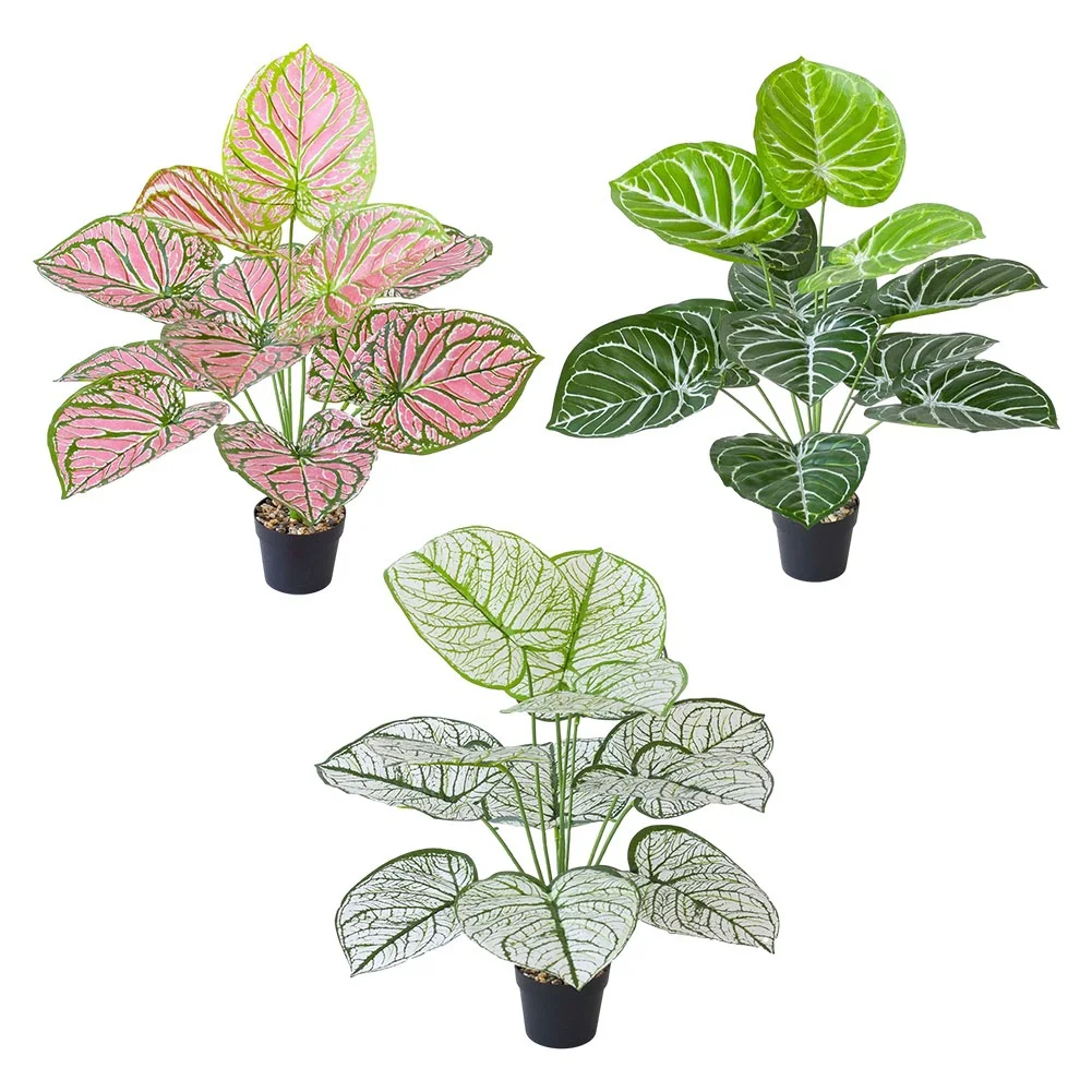 Artificial Green Plants Fake Leaf Plant Wall Plastic Scindapsus Leaves Floral Small Creeper For Home Garden Office Decor