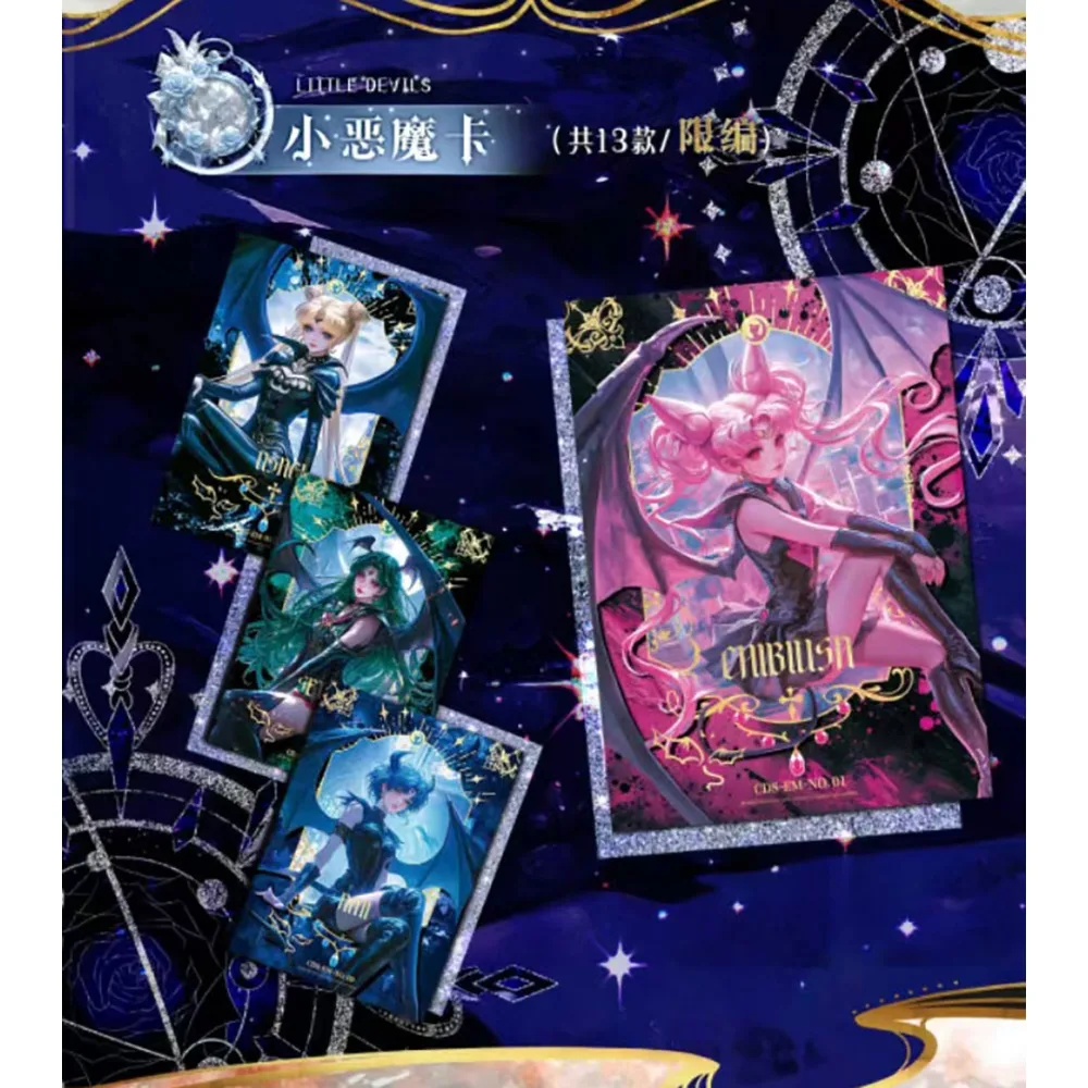 Cartões de coleção Sailor Moon Tsukino Usagi Mizuno Ami Personagem de anime Cartões exclusivos de aniversário com moldura congelada Presente exclusivo para crianças