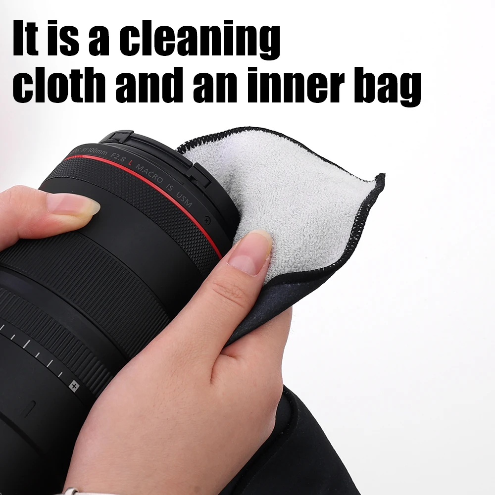 Portable Self-adhesive Folding Cloth Camera Storage Bag For Photography Cameras Phones Cosmetics Plush Wrapping Cloth