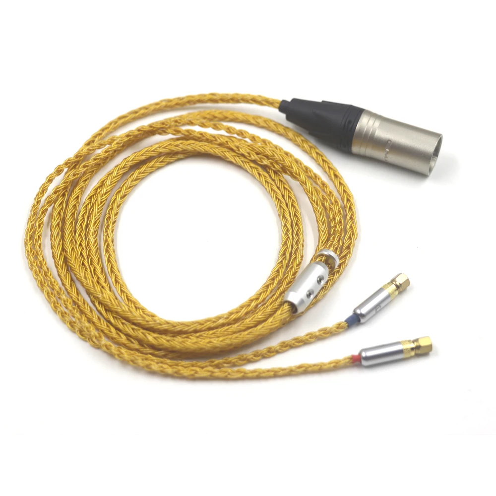 كابل ترقية سماعة الرأس Haldane 16 Core 99% 24k مطلي بالذهب OCC لـ (مع المسمار) Hifiman HE6 HE5 HE400 HE500