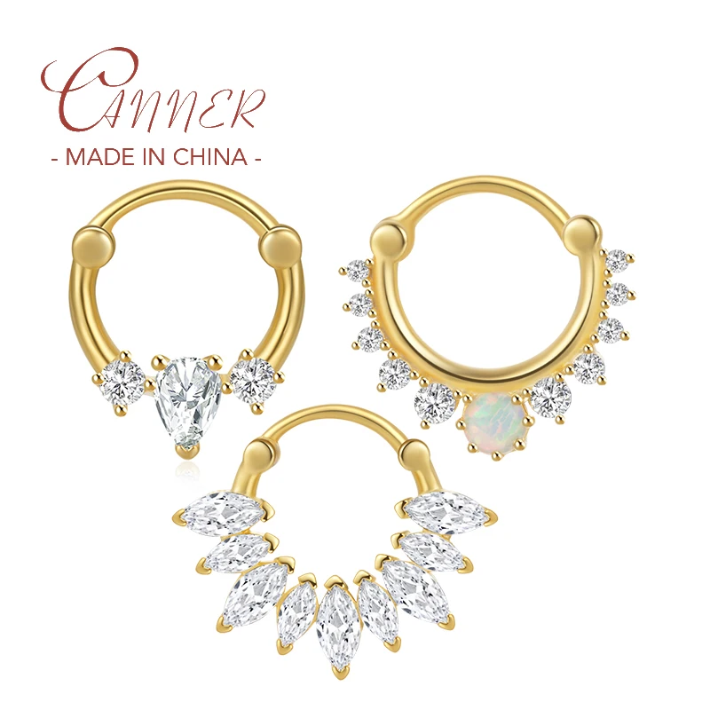 CANNER 1PC Ear Bone Earlobe S925 Sterling Silver Buckle For Women Tragus Cartilage Piercing Earring Jewelry Zircon Hoop Earring