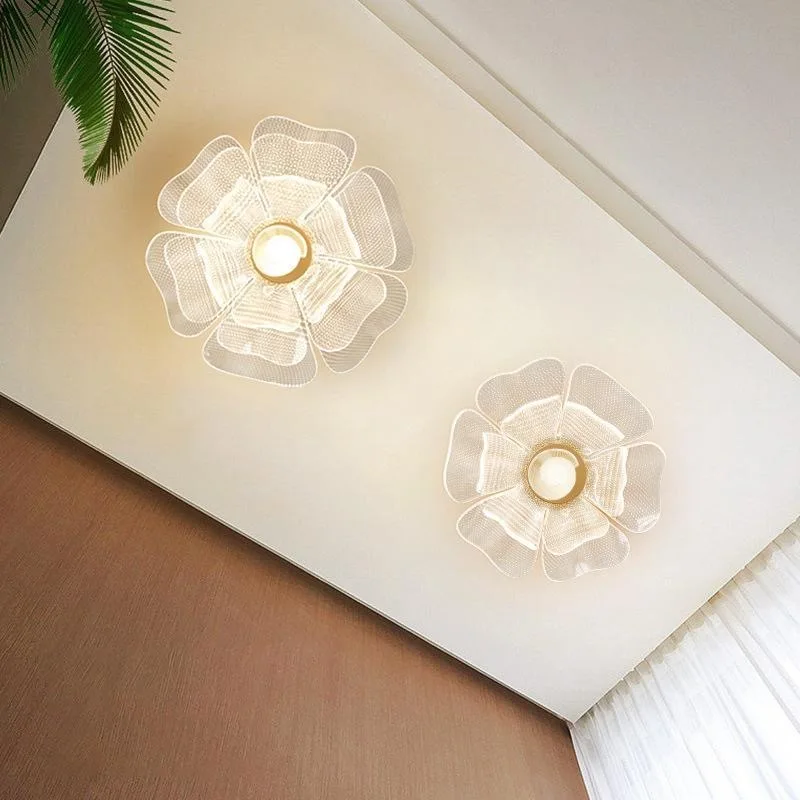 Modern Luxury Style LED Ceiling Chandelier For Living Room Bedroom Dining Room Bathroom Lamp Gold Flower Design Ceiling Light