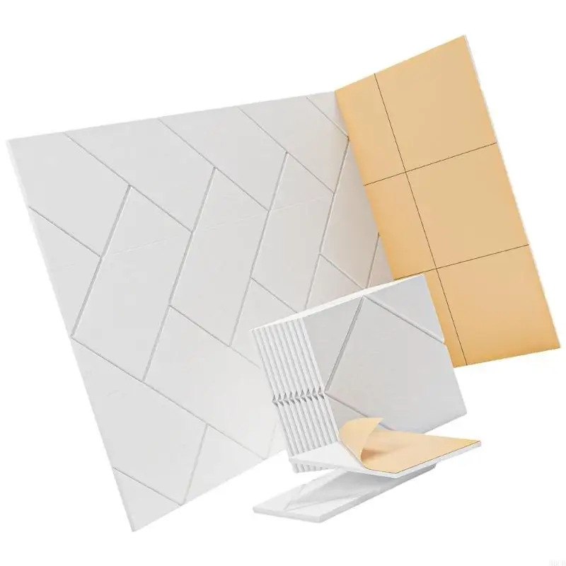 M6CB 12Pcs Angled Square Panels Sound Absorbing Panels Noise Canceling Brick Panels