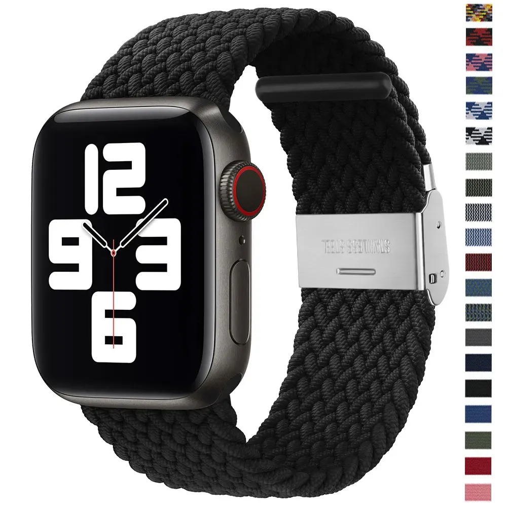 Braided Solo Loop For Apple watch band 44mm ultra 49mm 45mm 38-42-40mm-41mm Elastic bracelet iWatch series 8 se 6 7 5 4 3 strap