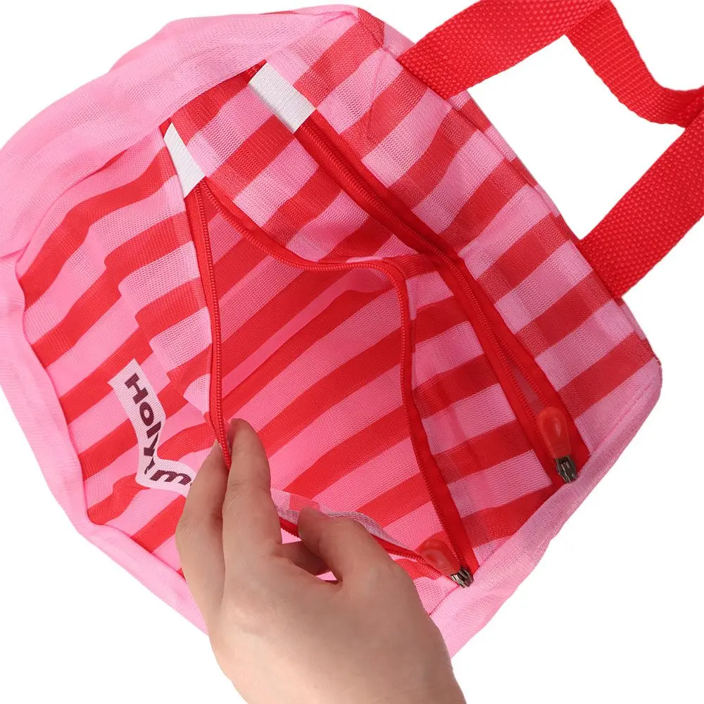 

Breathable Mesh Hanging Socks Storage Bag with Handle 2 Layer Portable Clothing Pouch Foldable Reusable Zipper Socks Organizer
