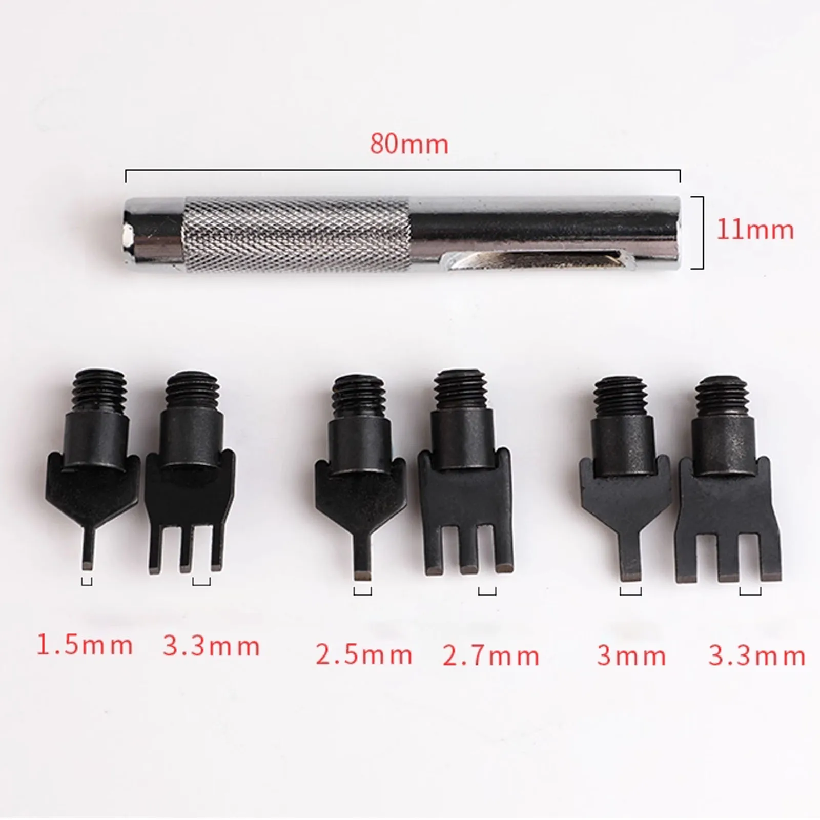 Replaceable Scalp Rope Weaving Chopping Tool, 1.5mm 2.5mm 3mm Leather Belt Hole Flat Punching Chisel