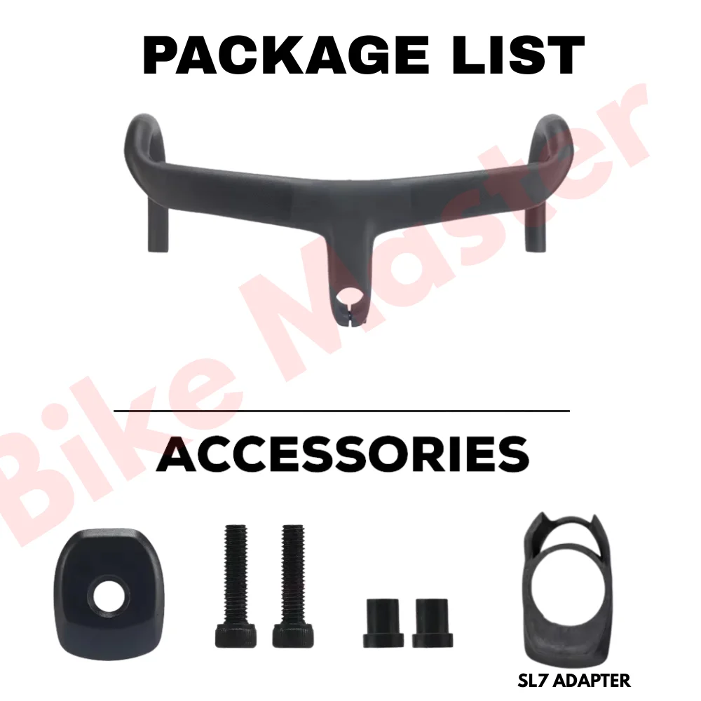 SL8 Black Logo Road Bicycle Handlebar T800 Carbon Integrated Handlebar Full Internal Cable Routing Road Bike Accessories 28.6mm