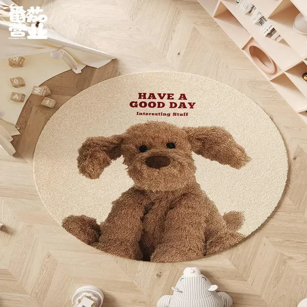 2.0 Upgraded Material Can Pass Animal Round Bedroom Study Reading Area Carpet Children's Room Swivel Chair Mat Game Rug