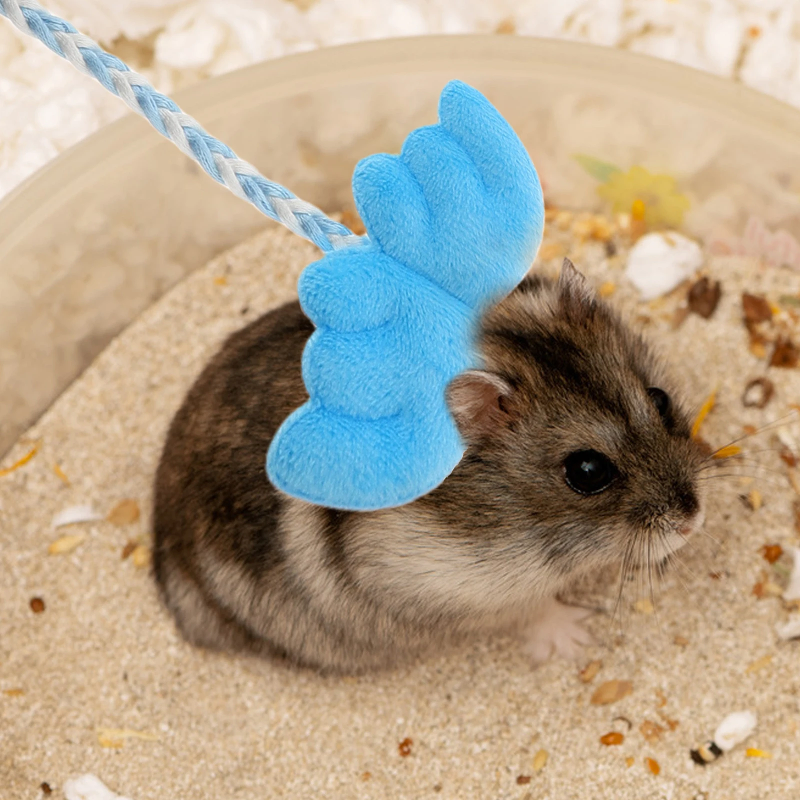 

Little Pet Traction Rope Hamster Harness Vest Leash Skyblue Guinea Pig Adjustable Length Safe Outdoor Adventure Pet Supplies