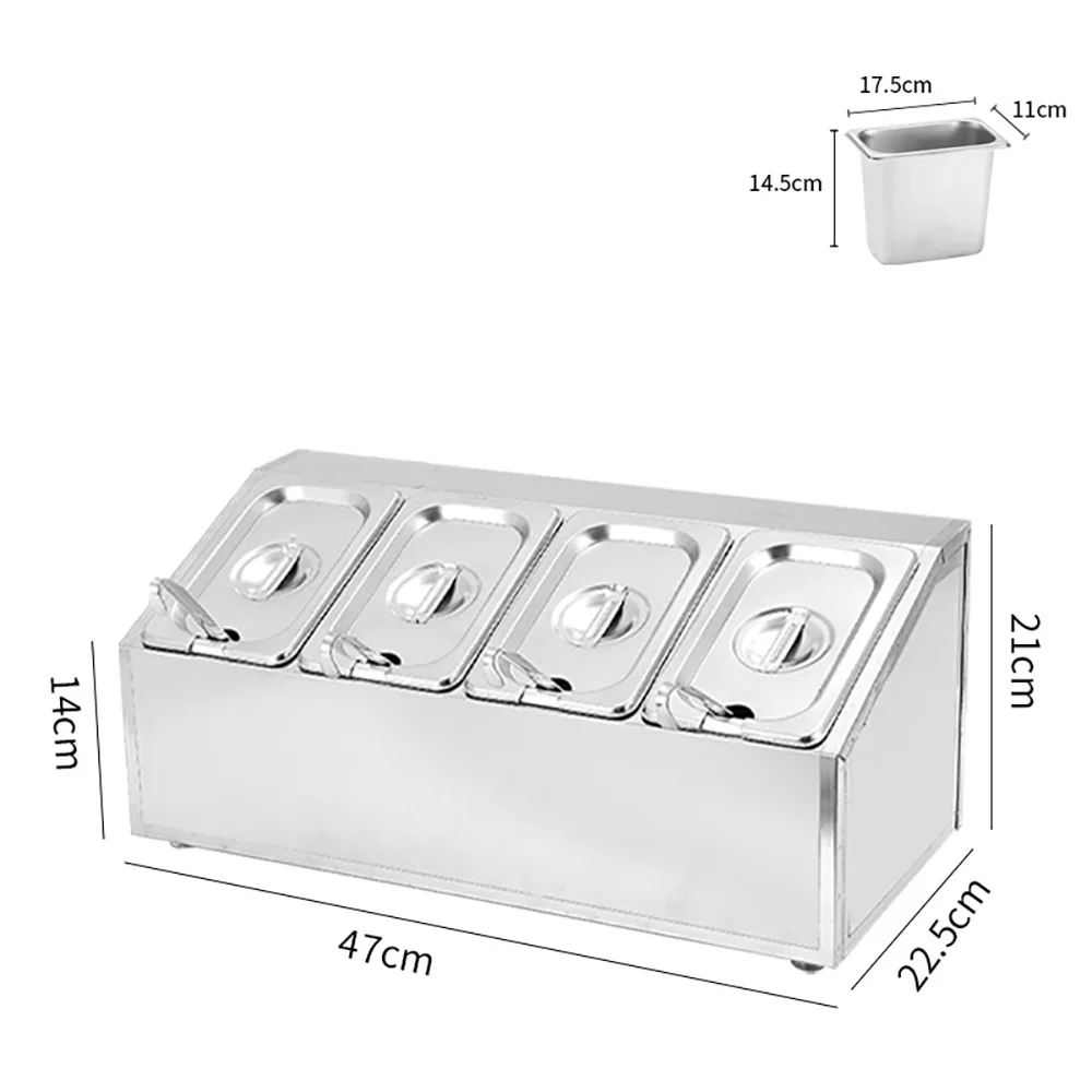 

Spice Rack Shelf,One Row Four 1/9 Pans Stainless Steel Organizer Stand for Seasoning Sauce Jam Fruits Kitchen Pantry Use