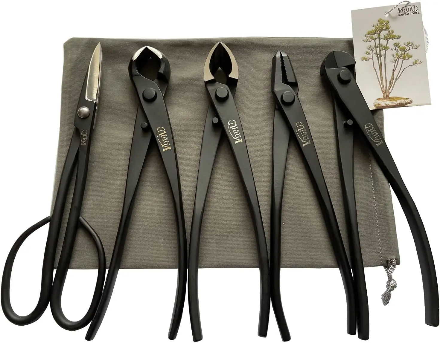 

5-Piece Bonsai Tool Set,Knob Cutter,Concave Cutter,Wire ,Jin Pliers,Bonsai Scissors