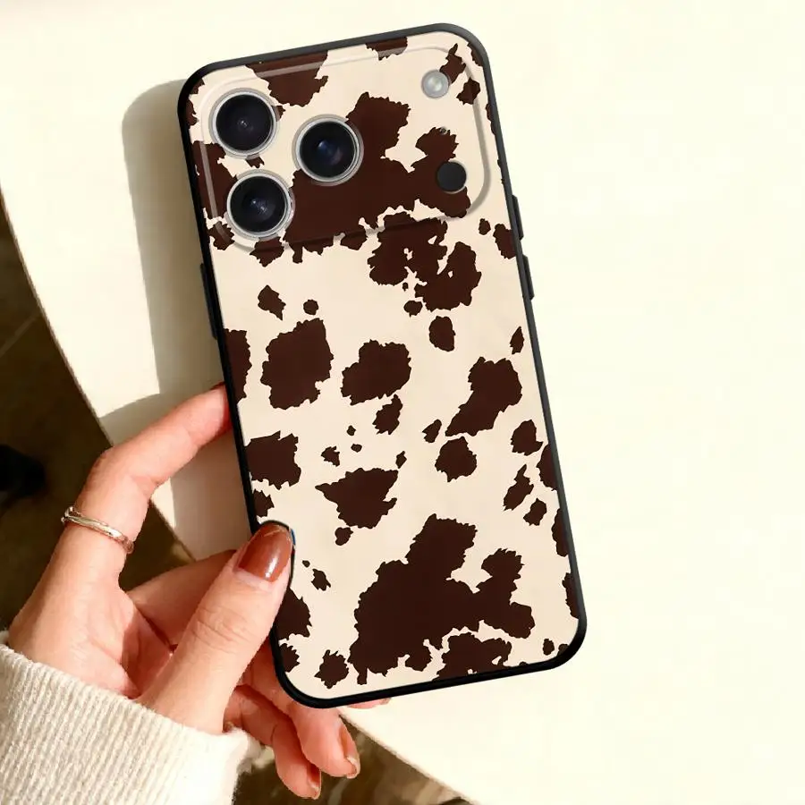 Phone Cover Case for Apple iPhone 17 Pro Max 6 6S 11 13 Mini 7 8 16 Plus 14 15 XS X SE Cow Pattern