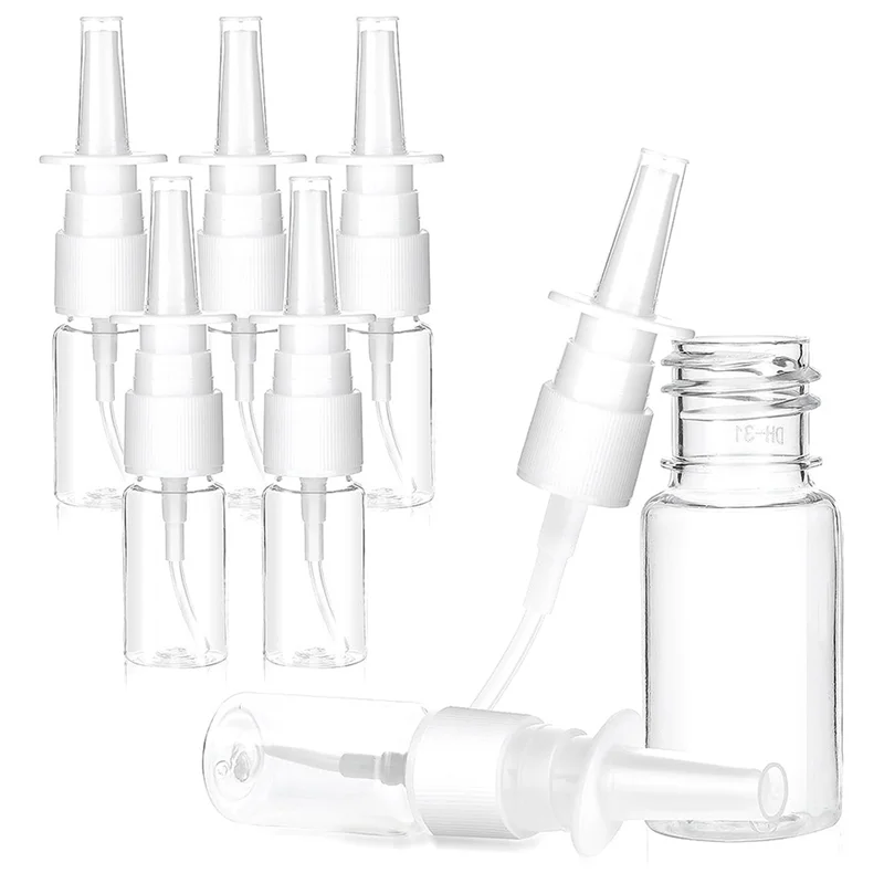 

A19F-60Pcs Nasal Spray Bottle, 10ML Clear Small Empty Nose Spray Bottle Reusable Fine Mist Sprayers For Travel