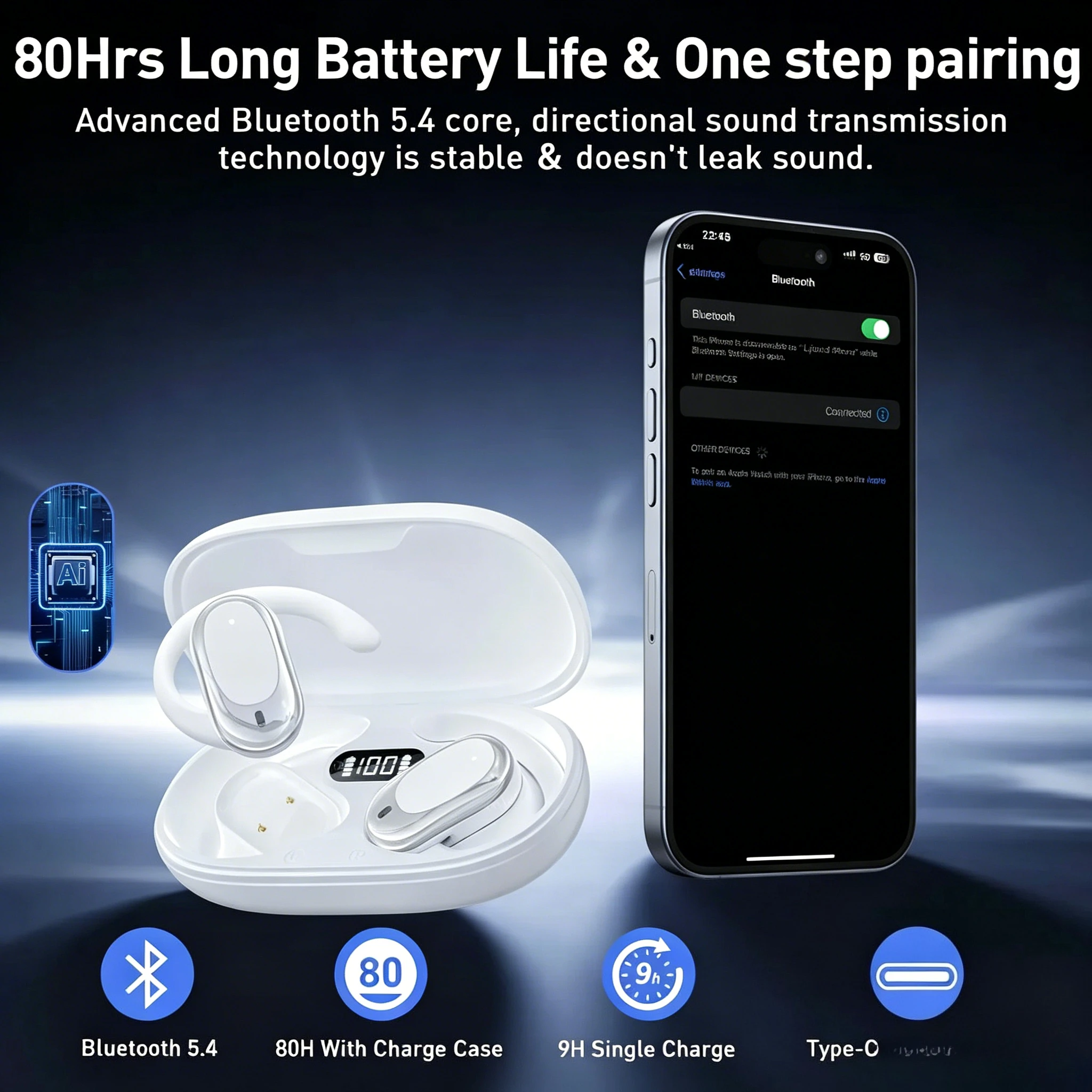 OWS Earphones Over-Ear Open-Ea - Anc Wireless Over Ear Headphones review and price