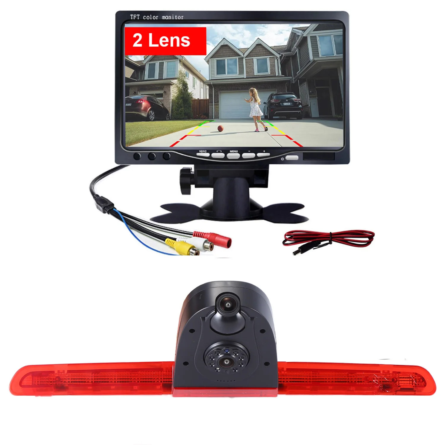 7”Monitor with HD Dual Reversing Camera Kit For VW Multivan T6 VW Transporter Caravelle VI Kasten Diesel Petrol Van