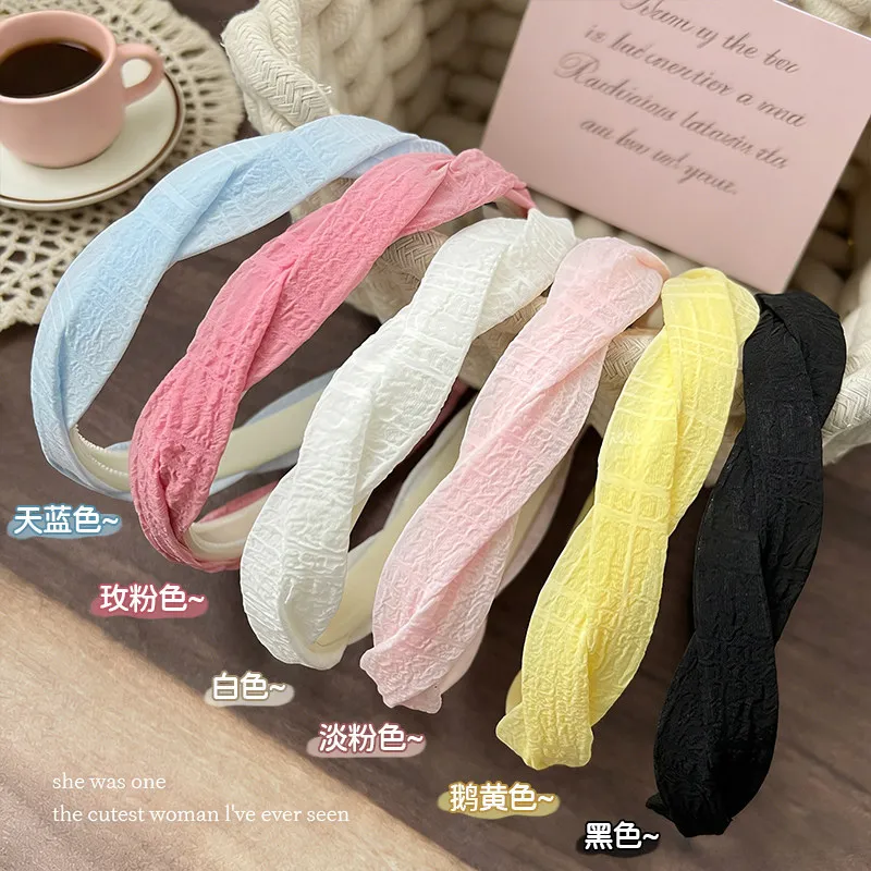1PCS/5PCS/6PCS Macaron Twisted Rope Texture Grip with Bumps Headband Hair Band