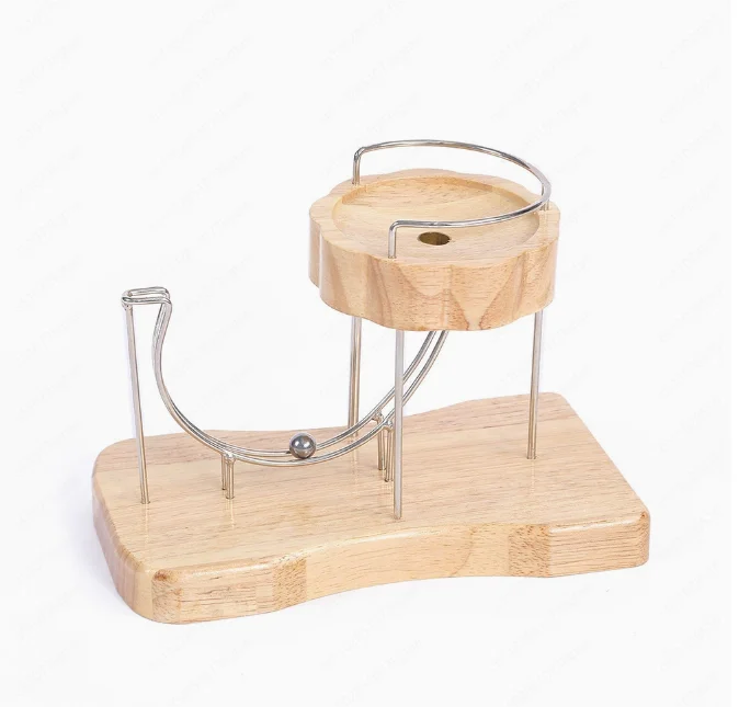 Wooden Steel Ball Kinetic Art Perpetual Motion Machine Desk Decor Pressure Relief Toy Silent Dynamic Ornament Decoration Home