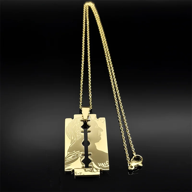 الهيب هوب يسوع بليد الحلاقة شكل قلادة طقم من الحلقان للنساء الرجال الفولاذ المقاوم للصدأ الذهب اللون المسيحية تميمة مجوهرات هدية #4