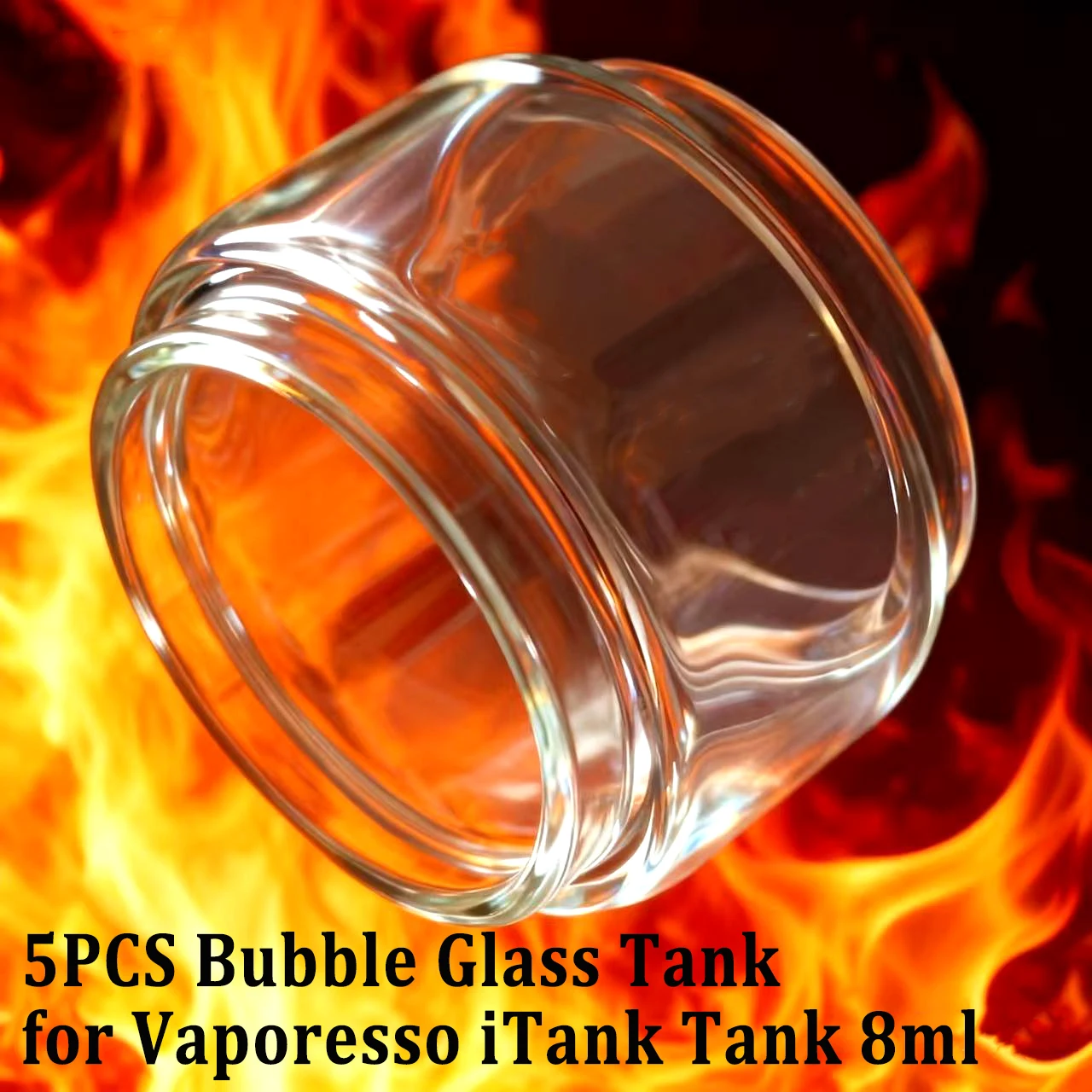 

5PCS Replacement Bubble Glass Tank for Vaporesso Gen 200 80S Target 100 80 Tank Mod iTank Tank 8ml Pure Bulb Fat Glass Tube Vape