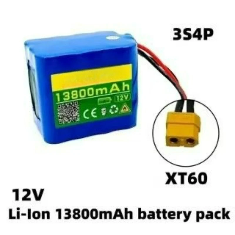 For 18650 Battery 12V 3S4P 38mAh Battery Pack 18650 Lithium Battery Inverter Mining Machine 12 6V Charging