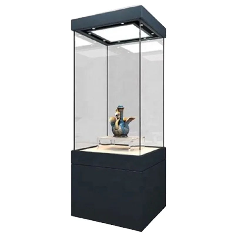 custom.Modern Design Museum Display Showcase Cabinet Stands Glass Display with Remote control