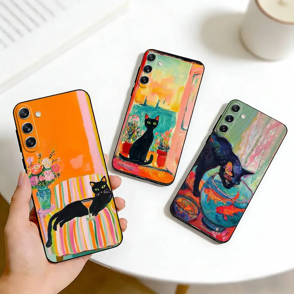 H-Henry Matisse Style Art Phone Case For Samsung Galaxy A73,A72,A71,A70,A53,A52,A51,Others Soft Black Cover