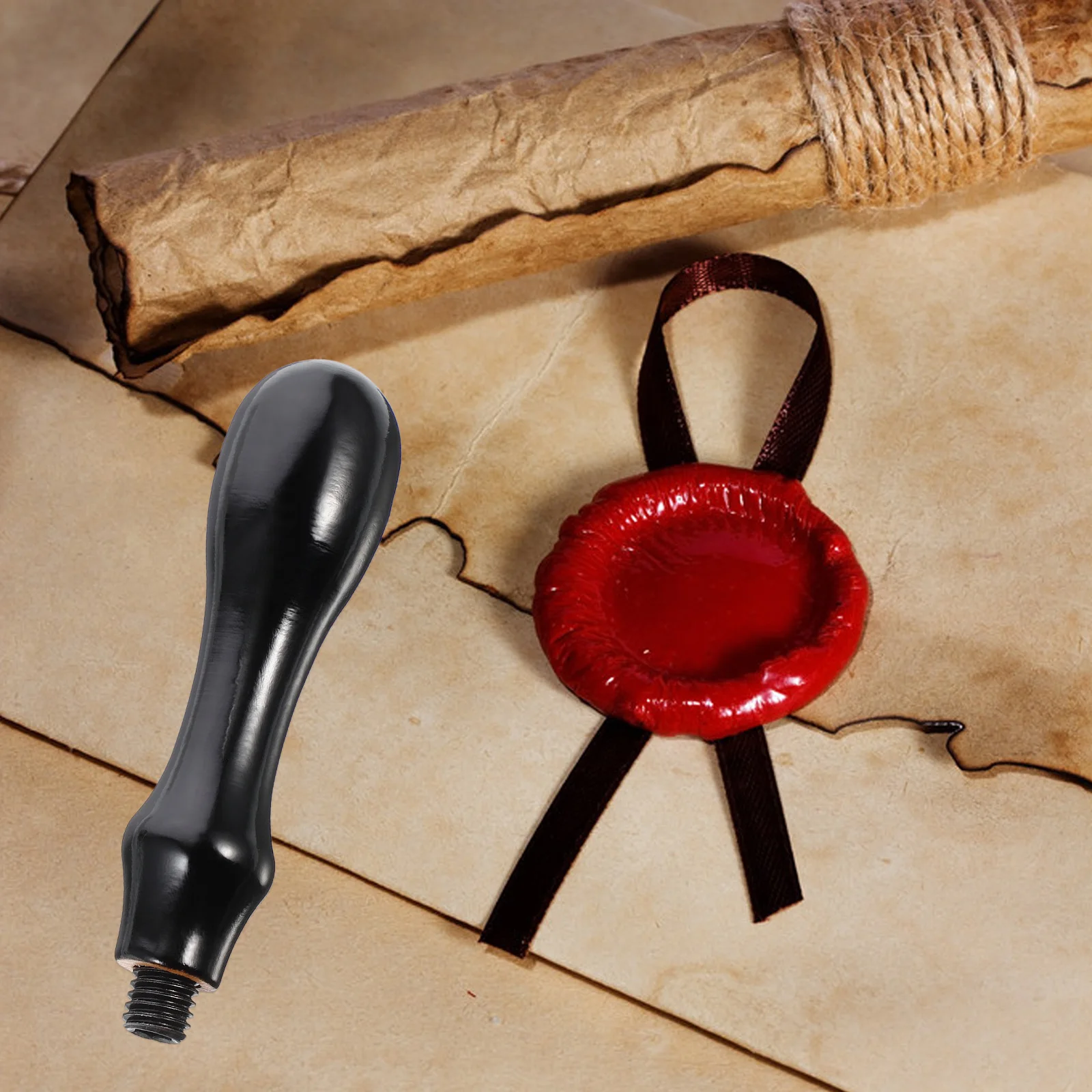 

2Pcs Mini Wood Handle Smooth Surface No Barbs Chic Beautiful DIY Wax Seal Stamp Replacement Envelope Seal Stamp Handle