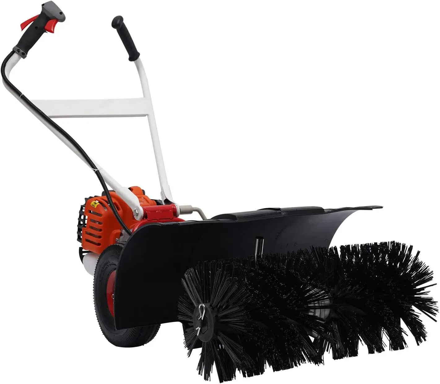 

Artificial Grass Brush Sweeper 2-Stroke 52CC 2.5HP Gas Powered Walk Behind Sweeper Broom 23.6In Hand Push Snow Leaves Cleaning