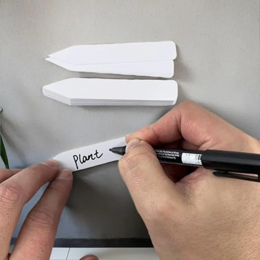 150 Pcs 4 Inch Plastic Plant Labels with Marking Pen for Outdoor Garden Plant Name Tags Markers in Various Colors Durable and W