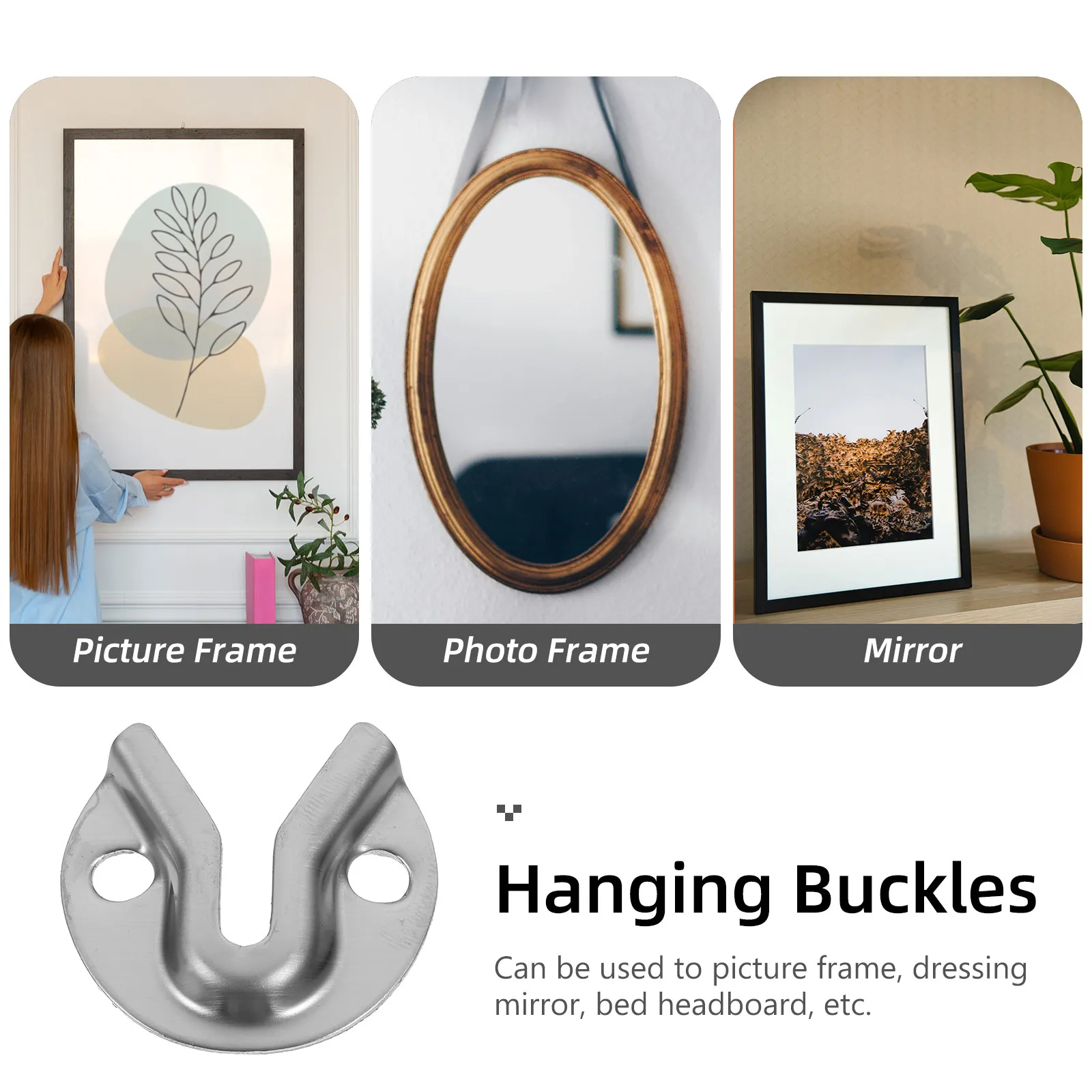 High Strength Picture Hangers Interlocking Metal Picture Frame Hangers for Wall Mirror Shelf Heavy Duty Hanging Buckle Mounting