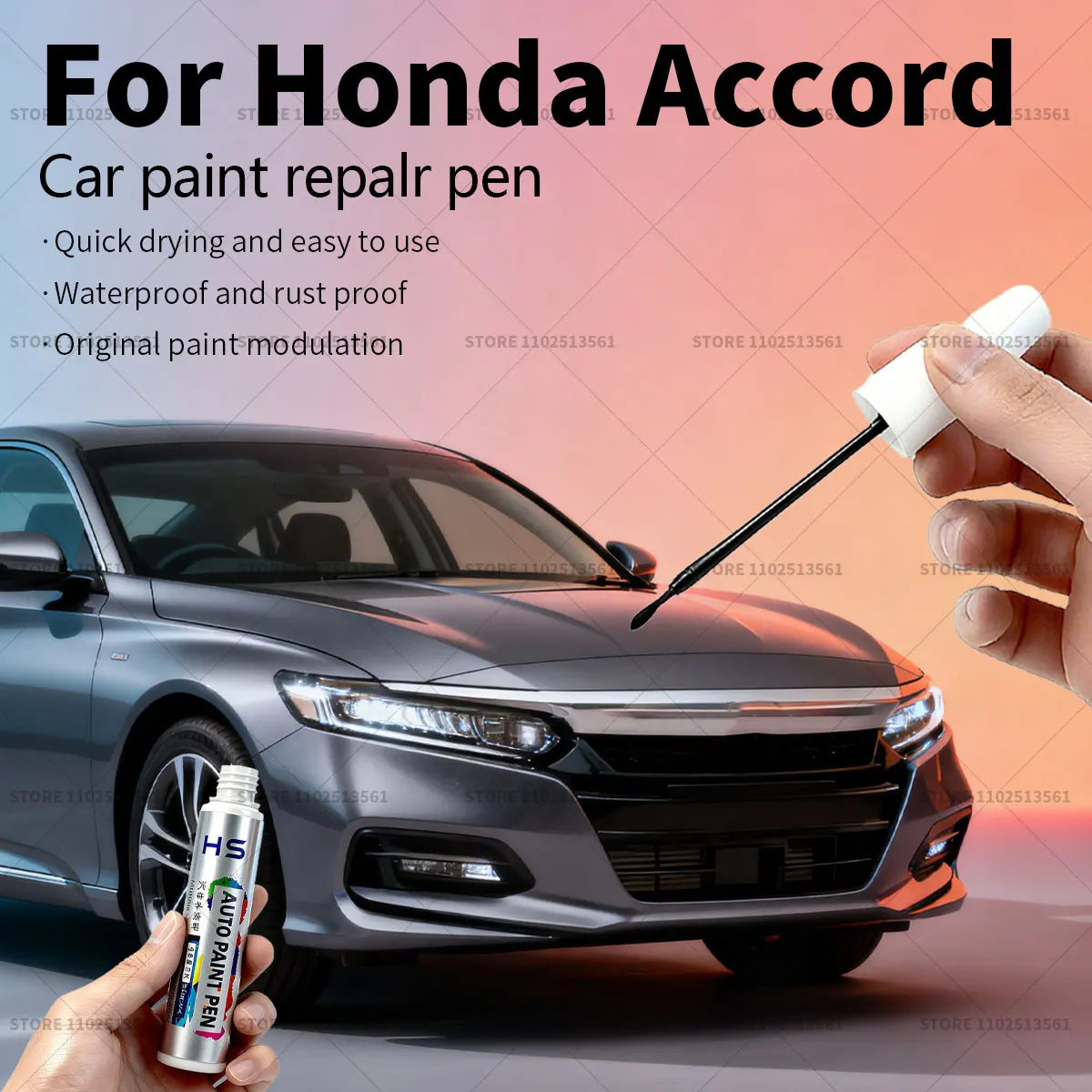 Car Paint Repair Pen For Honda Accord Touch Up Scratch Remover DIY Auto Accessories Blue B575P White NH883P Red R525P Black