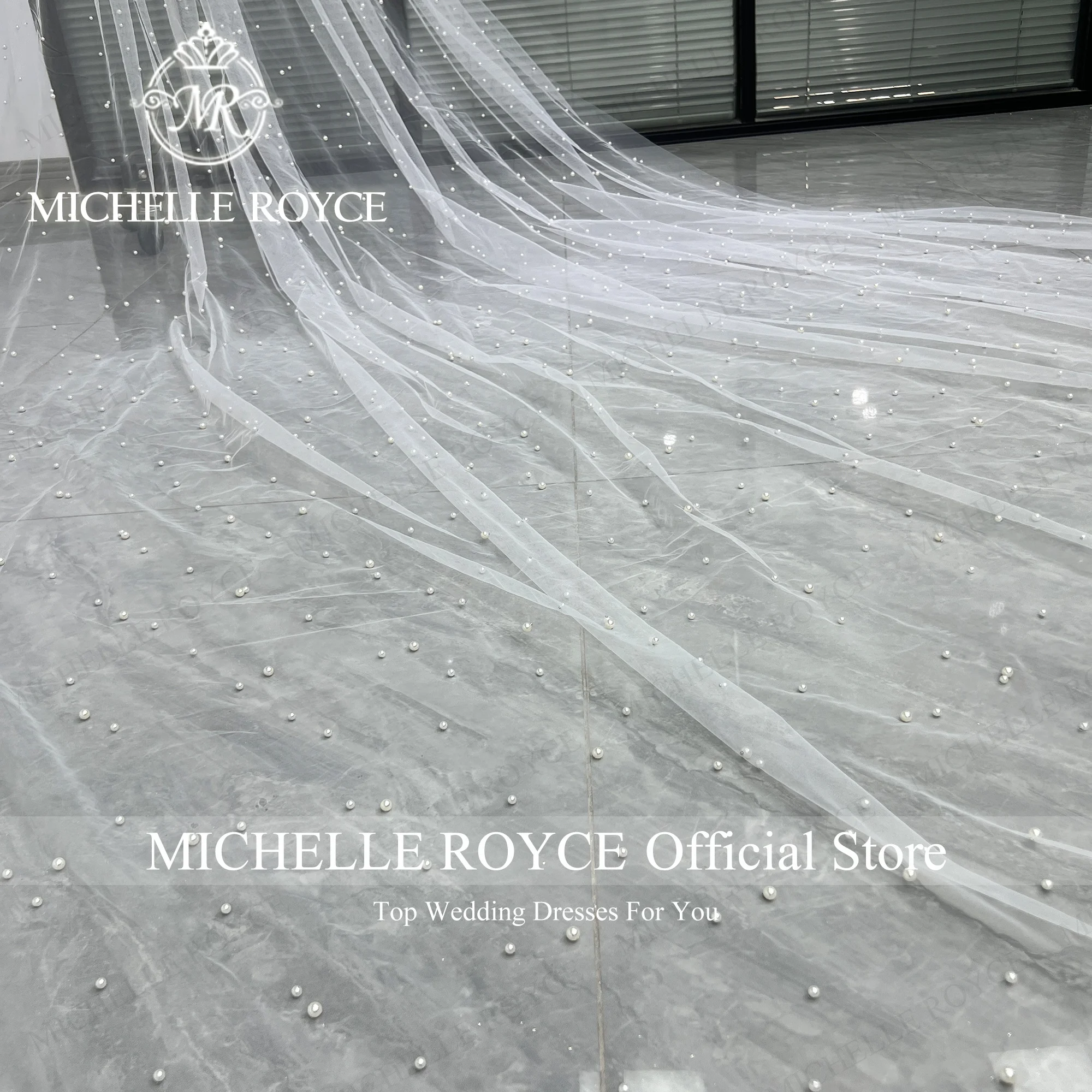 Michelle Royce Customized Adult Wedding Veils custom made length Beaded
