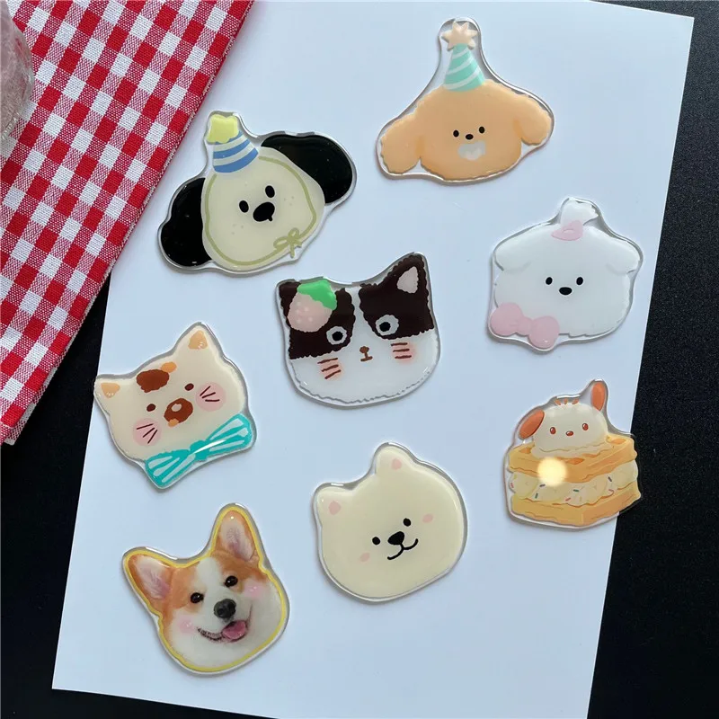 

Держатель для мобильного телефона с рисунком собаки, щенка, кошки, подставка для защиты от падения, кольцо на палец, кронштейн для IPhone 15, Samsung Huawei, складной Hoder