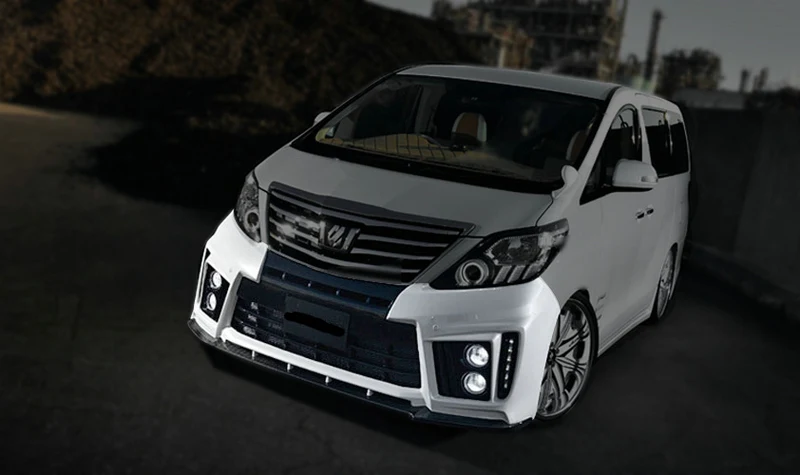 Подходит для 12-14 переднего бампера Toyota Alphard 20 Series AH20 с литым подъемом в стиле ADM Подходит для 12-14 переднего бампера Toyota Alphard 20 Series AH20 с литым подъемом в стиле ADM