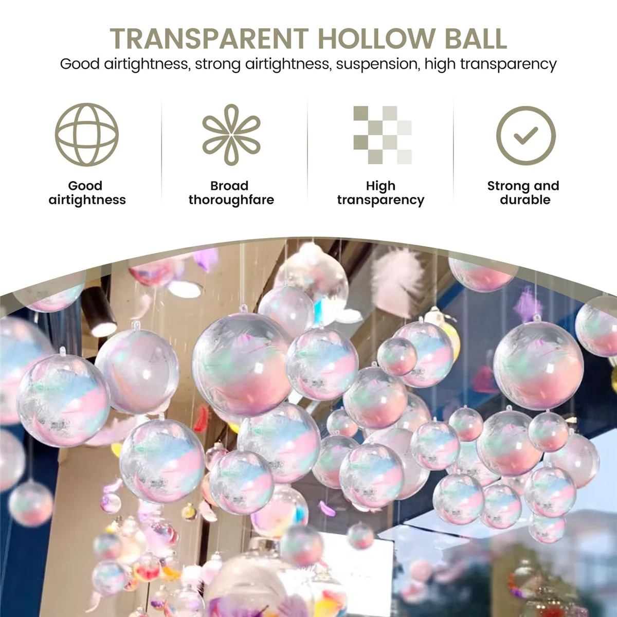 24 ลูก/ชุด DIY 70 มม.ต้นคริสต์มาสแขวนลูกบอลโปร่งใสโปร่งใสพลาสติก Filled Ball เครื่องประดับ