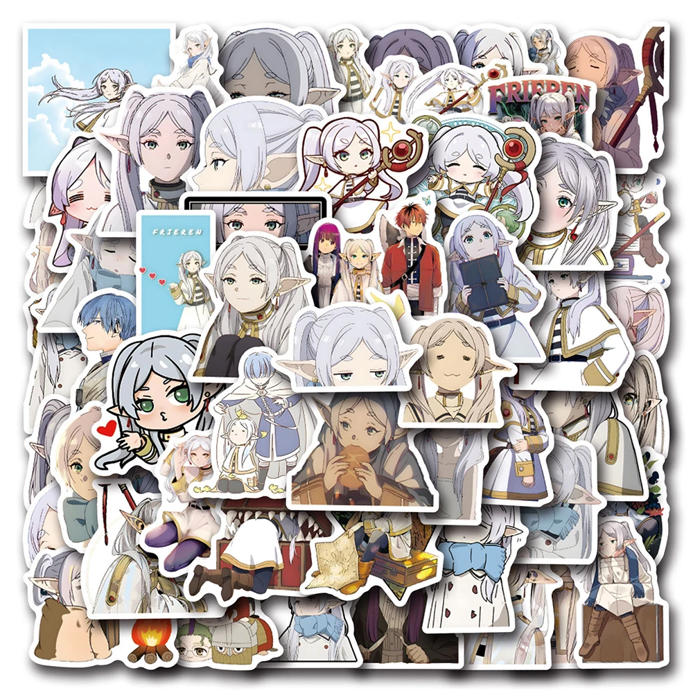 Autocollants waterproof motif Frieren at the Funeral Girl, 10/30/100pcs, stickers, dessin animé, anime, DIY, pour téléphone, ordinateur portable, journal intime, cadeaux