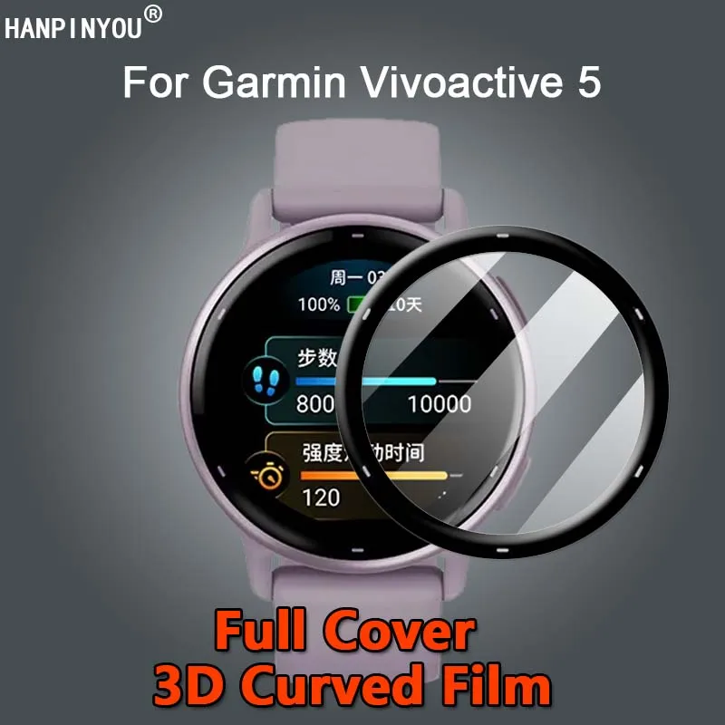 For Garmin Vivoactive 5 SmartWatch Ultra Clear Full Cover 3D Curved Plating Soft PMMA Film Screen Protector -Not Tempered Glass