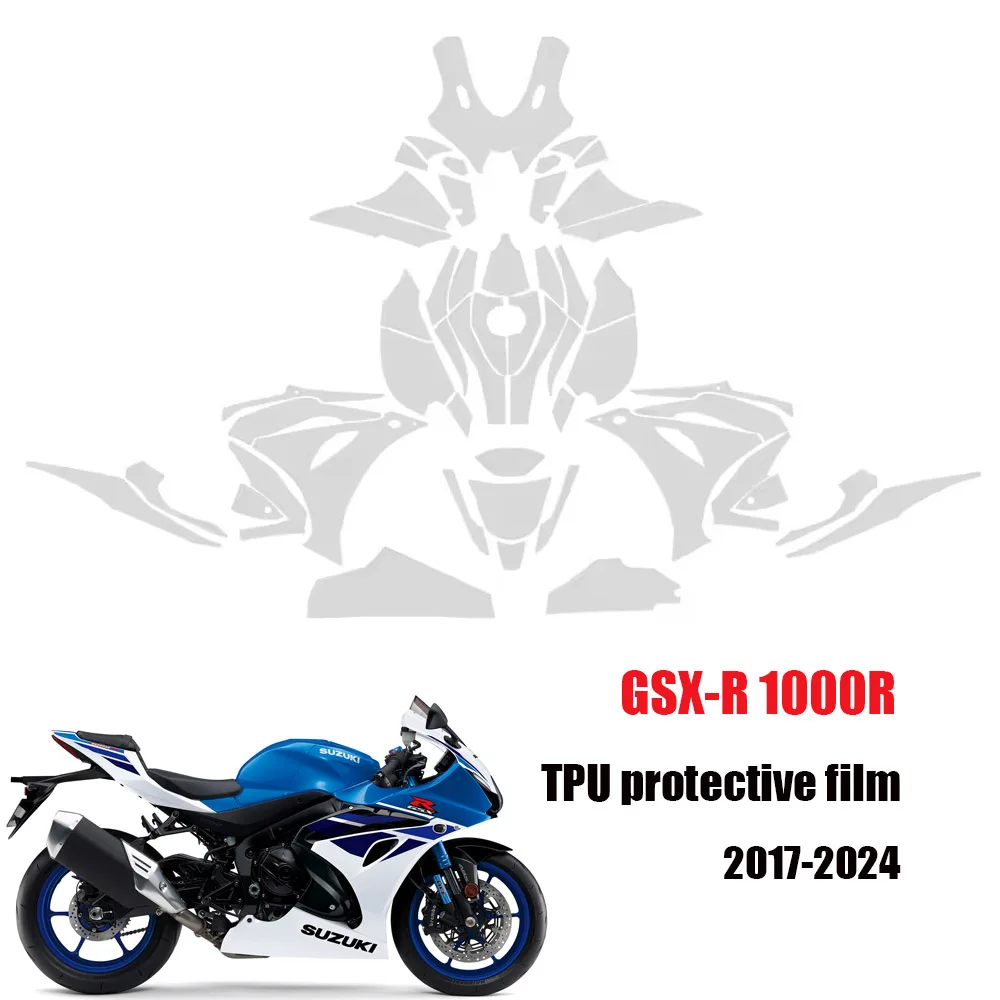 

GSX R 1000 R 2017-2024 TPU Fairing Protection Clear Anti-scratch Film For SUZUKI GSX-R1000R Motorcycle PPF Paint Protection Fits