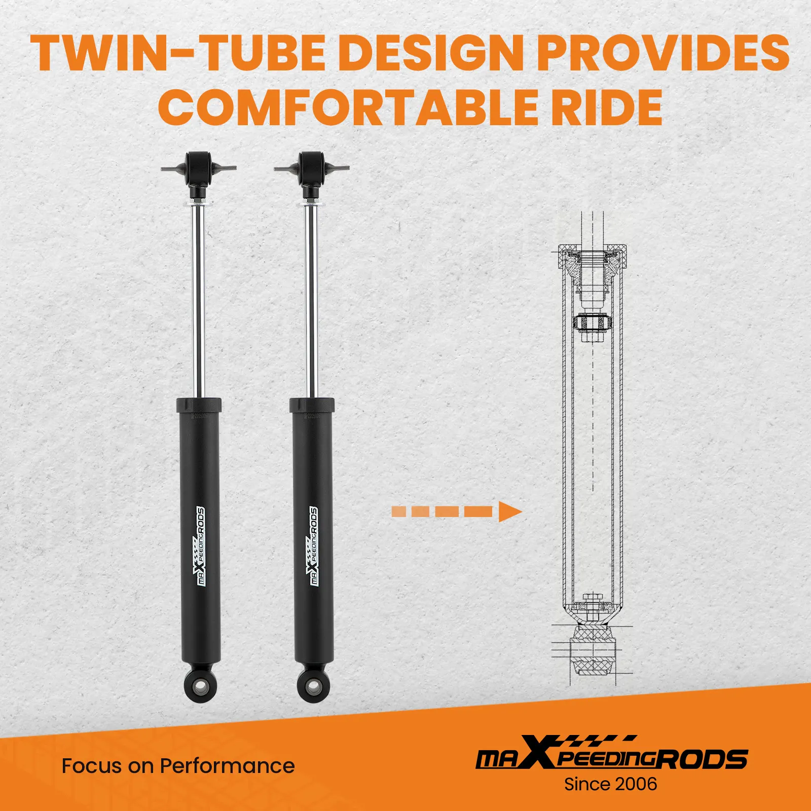 

0-3" Rear Shock Absorbers For Jeep Wrangler JK Unlimited 2WD 4WD 2007-2010