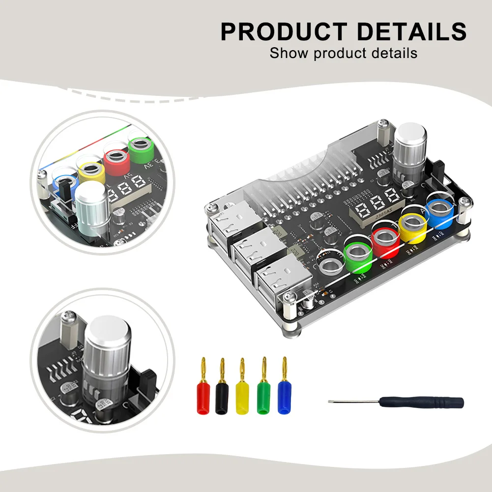 

For ATX Power Supply Terminal Block Kit with 6 USB Ports for QC2 0/QC3 0 Support and Adjustable Voltage Settings
