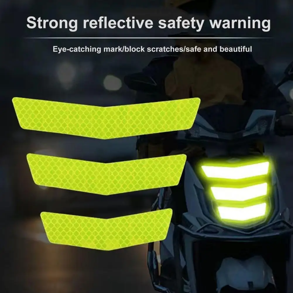 

60% Sales!! 3Pcs Reflective Sticker Self-adhesive Anti-collision Warning Motorbike Safety Riding Tape Decal Motorcycle Supplies